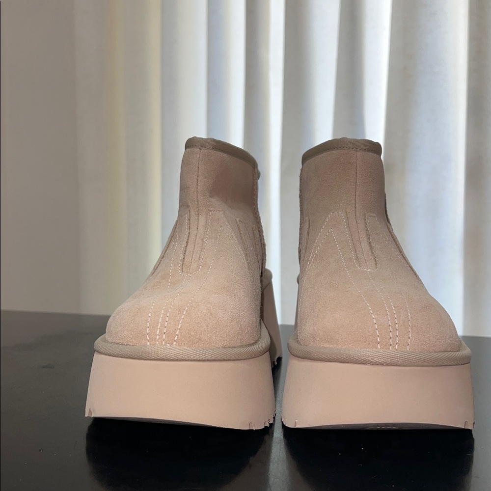 UGG Beige Platform Ankle Boots - Picture 3 of 6
